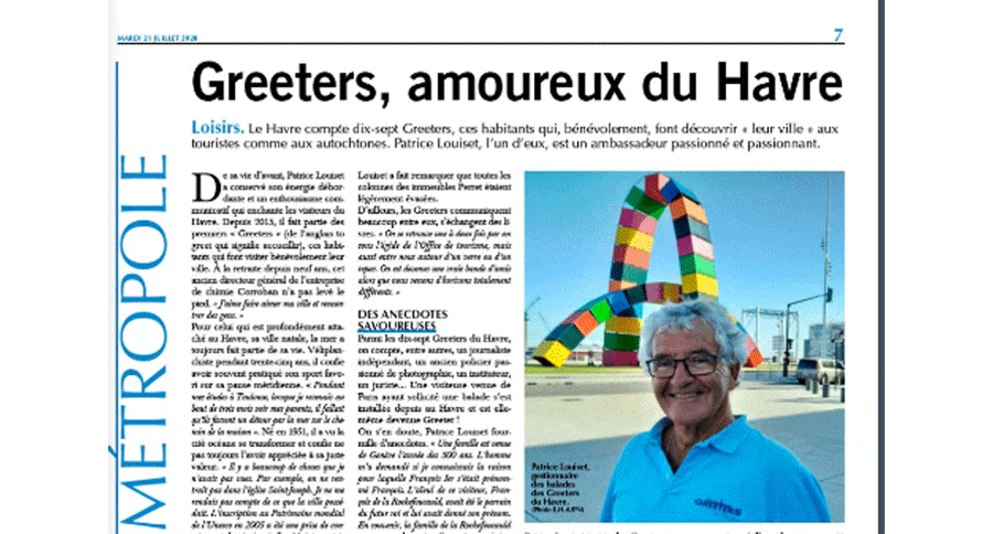 Greeters du Havre dans la presse cet été