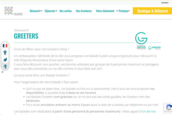 Accueil Site Web ISSY Greeters